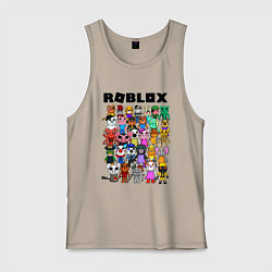 Майка мужская хлопок ROBLOX PIGGY, цвет: миндальный