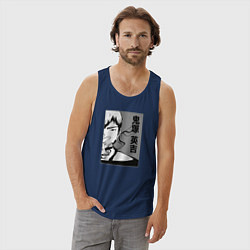 Майка мужская хлопок Эйкити Онидзука, цвет: тёмно-синий — фото 2