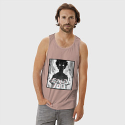 Майка мужская хлопок Mob psycho 100 Z, цвет: пыльно-розовый — фото 2