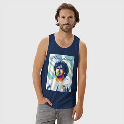 Майка мужская хлопок Марадона золотой мальчик, цвет: тёмно-синий — фото 2