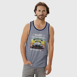 Майка мужская хлопок Back to the Future, цвет: синяя тельняшка — фото 2