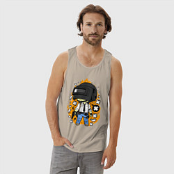 Майка мужская хлопок PUBG, цвет: миндальный — фото 2