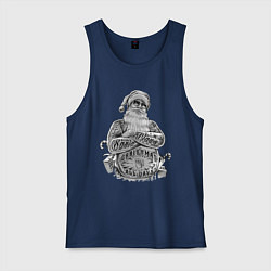 Майка мужская хлопок Плохой Санта, цвет: тёмно-синий