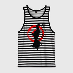 Майка мужская хлопок Ghost of Tsushima, цвет: черная тельняшка