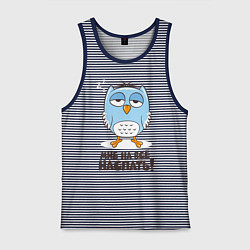 Майка мужская хлопок Мне на всё наспать!, цвет: синяя тельняшка