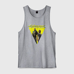 Майка мужская хлопок Cyberpunk 2077, цвет: меланж