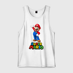 Майка мужская хлопок Super Mario, цвет: белый
