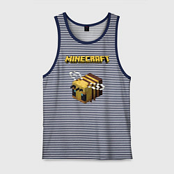 Майка мужская хлопок Minecraft, цвет: синяя тельняшка