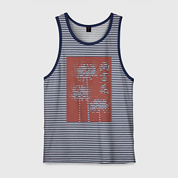 Майка мужская хлопок Призрачный цветок, цвет: синяя тельняшка