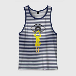 Майка мужская хлопок LITTLE NIGHTMARES, цвет: синяя тельняшка