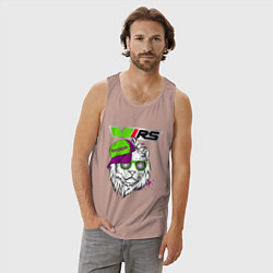 Майка мужская хлопок Skoda RS Шкода РС Z, цвет: пыльно-розовый — фото 2