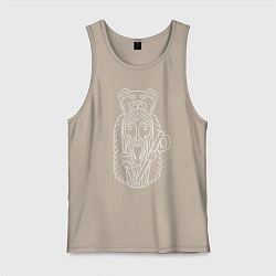 Майка мужская хлопок Велес Бог Мудрости, цвет: миндальный