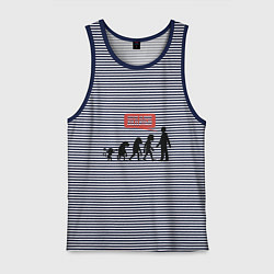 Майка мужская хлопок Хватит за мной ходить, цвет: синяя тельняшка