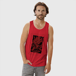 Майка мужская хлопок Cyberpunk 2077 SAMURAI, цвет: красный — фото 2