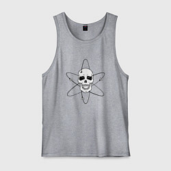 Майка мужская хлопок Кровосток - Наука Череп, цвет: меланж