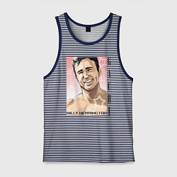 Майка мужская хлопок Gachi, цвет: синяя тельняшка