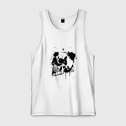 Майка мужская хлопок Skull, цвет: белый