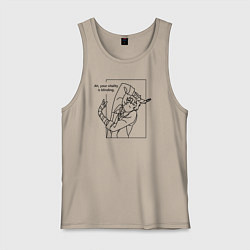 Майка мужская хлопок Дазай Осаму Bungou Stray Dogs, цвет: миндальный