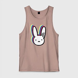 Майка мужская хлопок Bad Bunny logo, цвет: пыльно-розовый