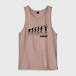 Майка мужская хлопок Эволюция трюкового самоката, цвет: пыльно-розовый