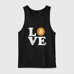 Майка мужская хлопок LOVE BITCOIN БИТКОИН БИТОК, цвет: черный