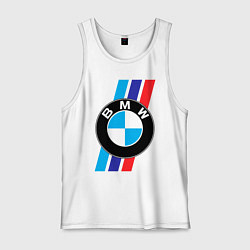 Майка мужская хлопок BMW БМВ M PERFORMANCE, цвет: белый