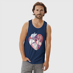 Майка мужская хлопок Tomoe and Nanami KIss, цвет: тёмно-синий — фото 2