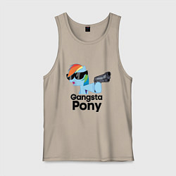 Майка мужская хлопок Gangsta pony, цвет: миндальный
