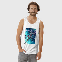 Майка мужская хлопок Warframe, цвет: белый — фото 2