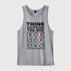 Майка мужская хлопок THINK OUTSIDE THE BOX, цвет: меланж