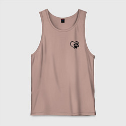 Майка мужская хлопок Котик, цвет: пыльно-розовый