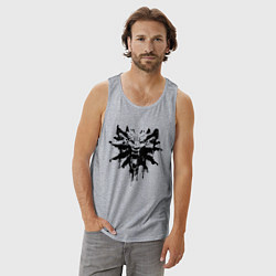 Майка мужская хлопок The Witcher подтеки лого, цвет: меланж — фото 2