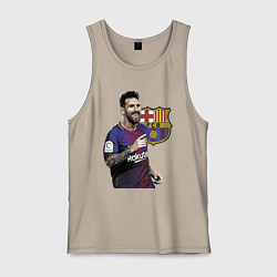 Майка мужская хлопок Lionel Messi Barcelona Argentina, цвет: миндальный