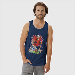 Майка мужская хлопок Thierry Daniel Henry, цвет: тёмно-синий — фото 2