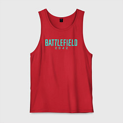 Майка мужская хлопок Battlefield 2042 logo, цвет: красный