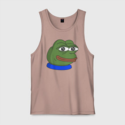 Майка мужская хлопок Лягушонок Пепе, цвет: пыльно-розовый