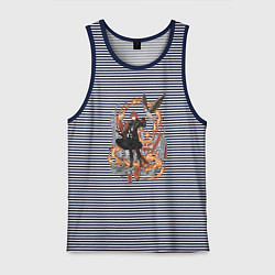 Майка мужская хлопок Дилюк в деле, цвет: синяя тельняшка