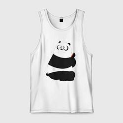 Майка мужская хлопок Возмущенная панда, цвет: белый