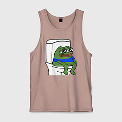 Майка мужская хлопок Лягушонок пепе, цвет: пыльно-розовый