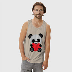 Майка мужская хлопок Love Панда, цвет: миндальный — фото 2