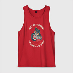 Майка мужская хлопок Свободный дух, цвет: красный