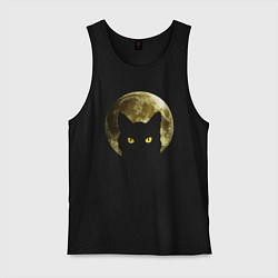 Майка мужская хлопок Space Cat, цвет: черный