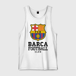 Майка мужская хлопок Barcelona Football Club, цвет: белый