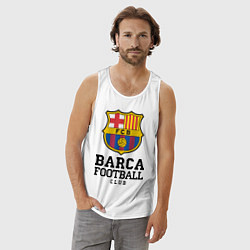 Майка мужская хлопок Barcelona Football Club, цвет: белый — фото 2