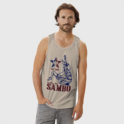 Майка мужская хлопок САМБО, цвет: миндальный — фото 2