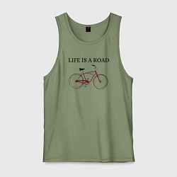 Майка мужская хлопок Велосипед, цвет: авокадо