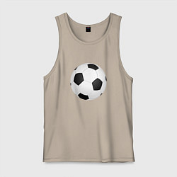 Майка мужская хлопок Футбольный мяч, цвет: миндальный