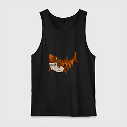 Майка мужская хлопок Tiger Shark, цвет: черный