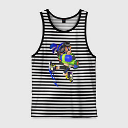 Майка мужская хлопок Splatoon B, цвет: черная тельняшка