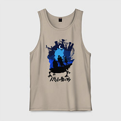 Майка мужская хлопок Ходячий Замок Хаула, цвет: миндальный